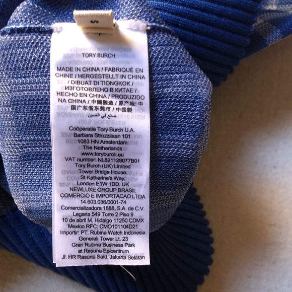 Tory Burch Women's Sheer Picnic Plaid Boyfriend Button Up Plunge Neck Cardigan S - Picture 7 of 8